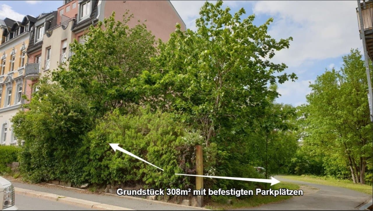 Baugrundstück f. 3-geschossiges Wohnhaus in Plauen  - privat finanzierbar mit 300 EUR monatl.