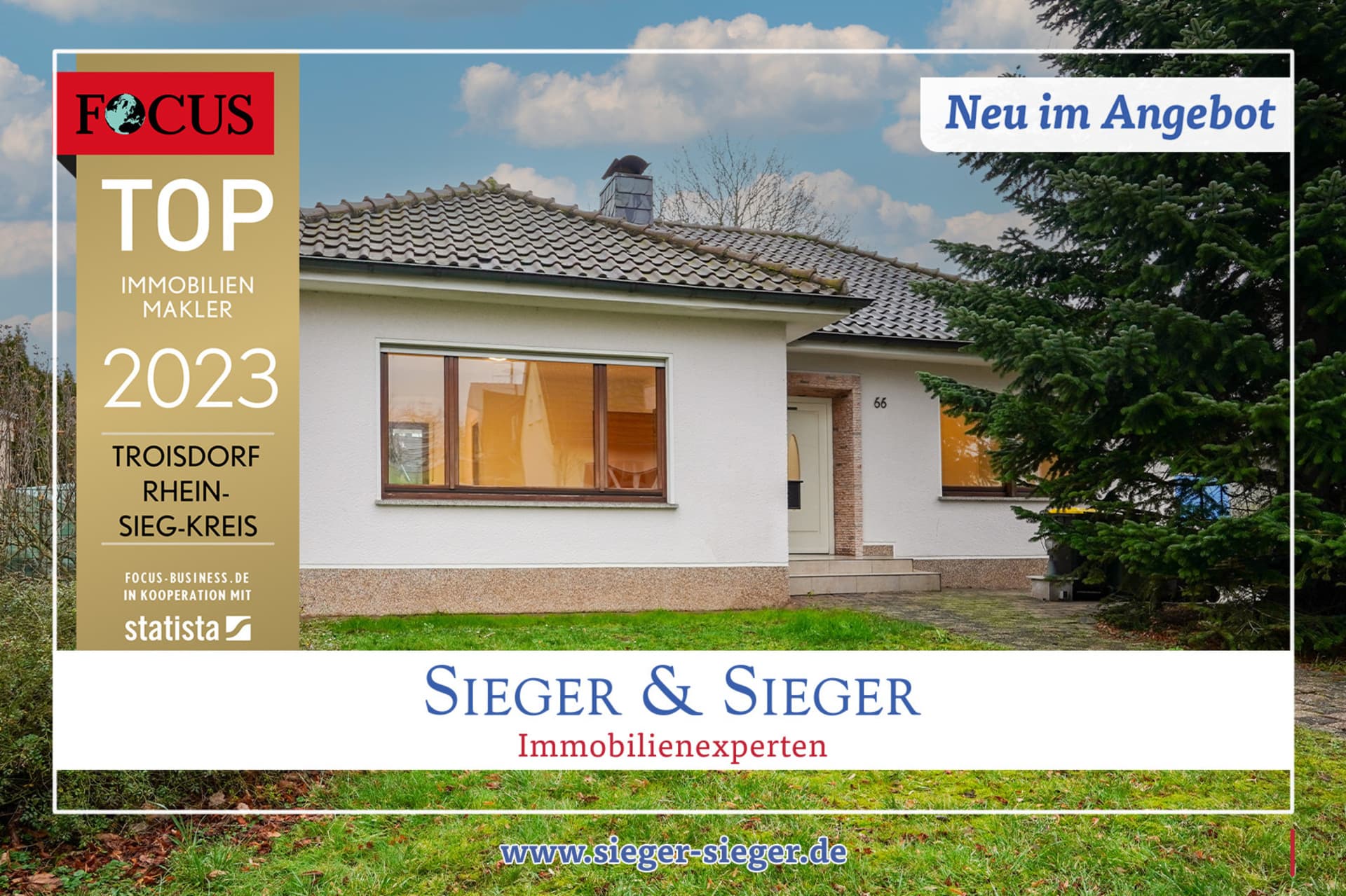 Zur Miete: Gemütlicher und heller Bungalow in ruhiger Lage von  Troisdorf-Kriegsdorf! Für zwei Personen geeignet!