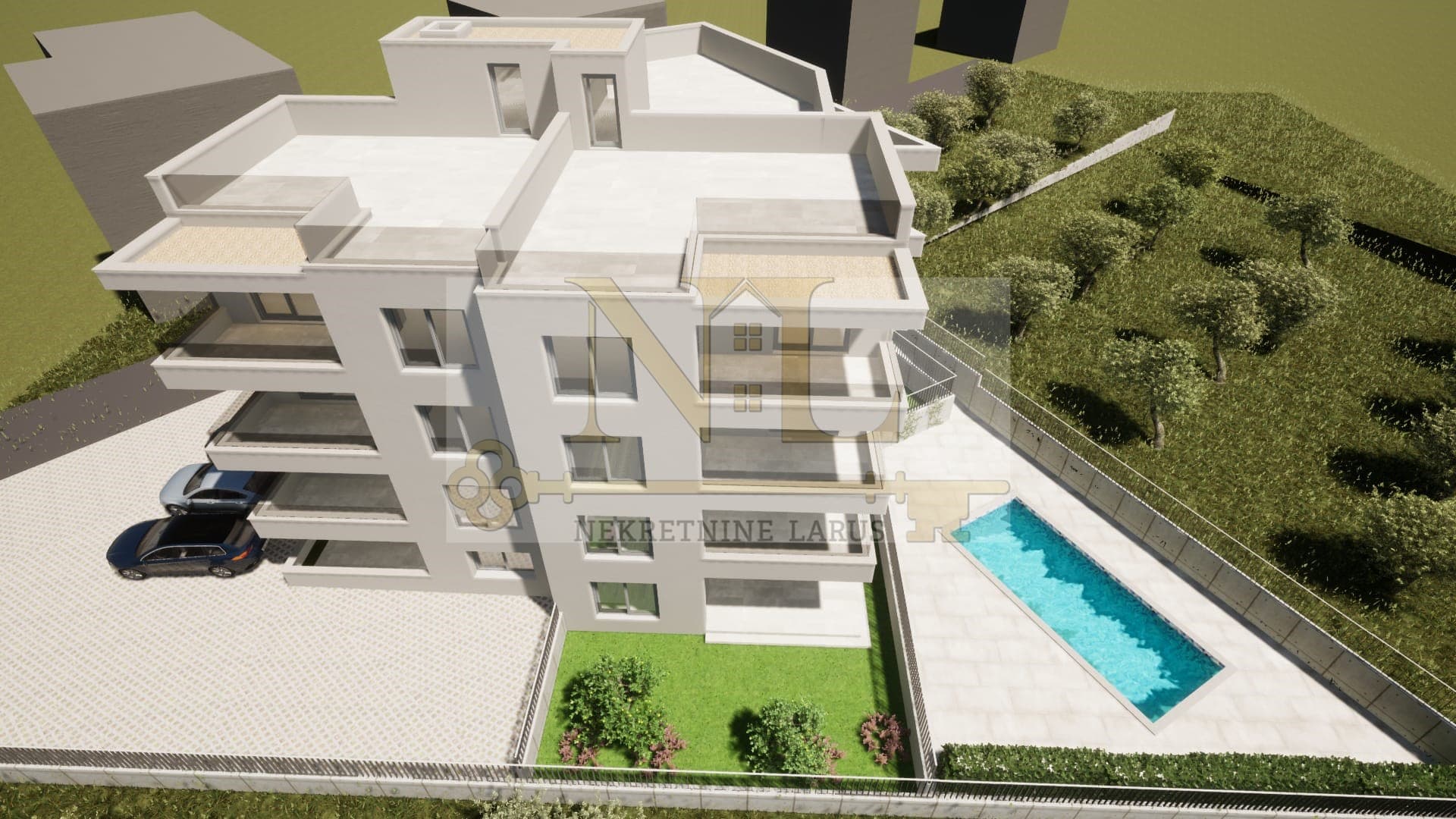 Neues Projekt Okrug Gornji, 12 Wohnungen, Erdgeschoss (S1), Schwimmbad