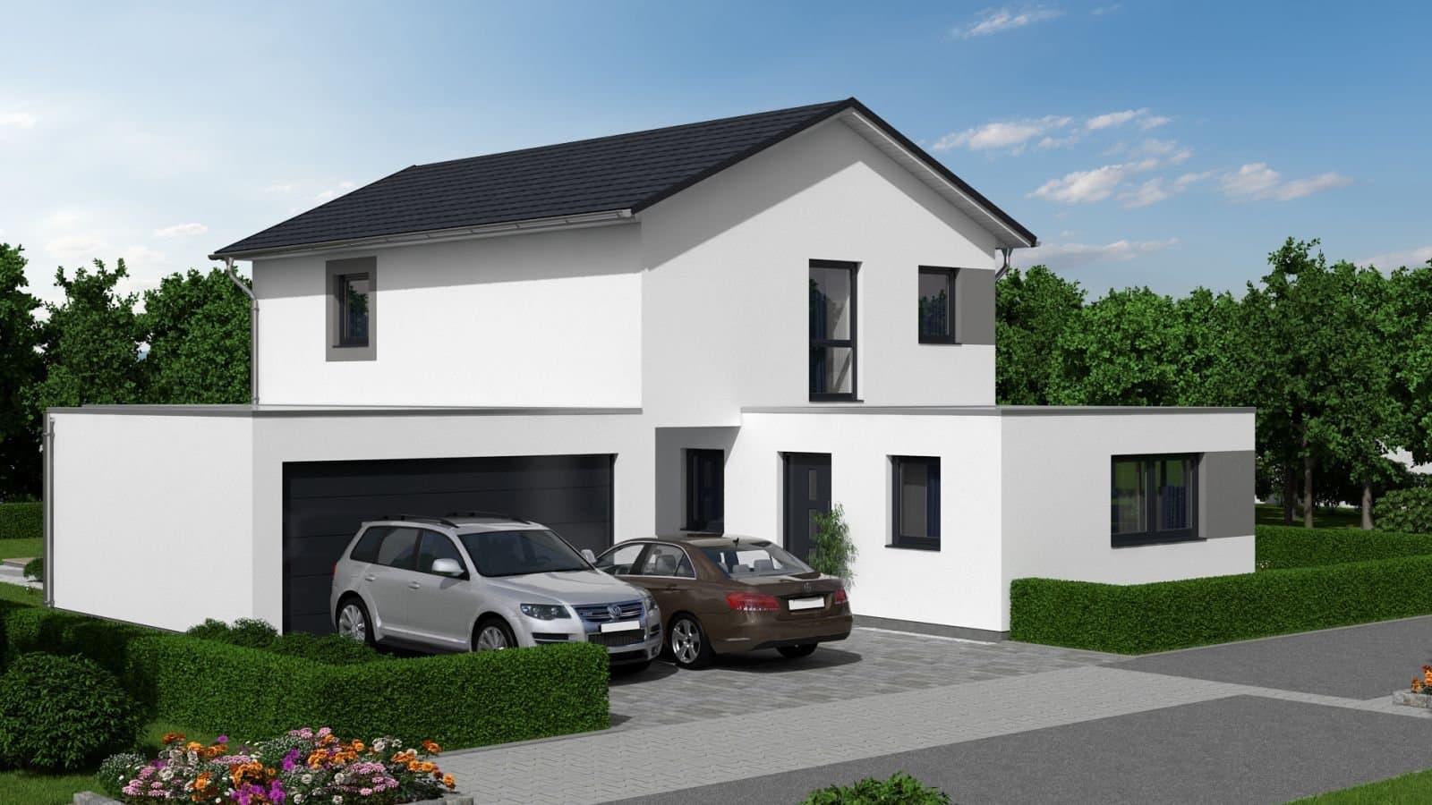 Moderne offene Grundrisse und exklusive Außenansicht 