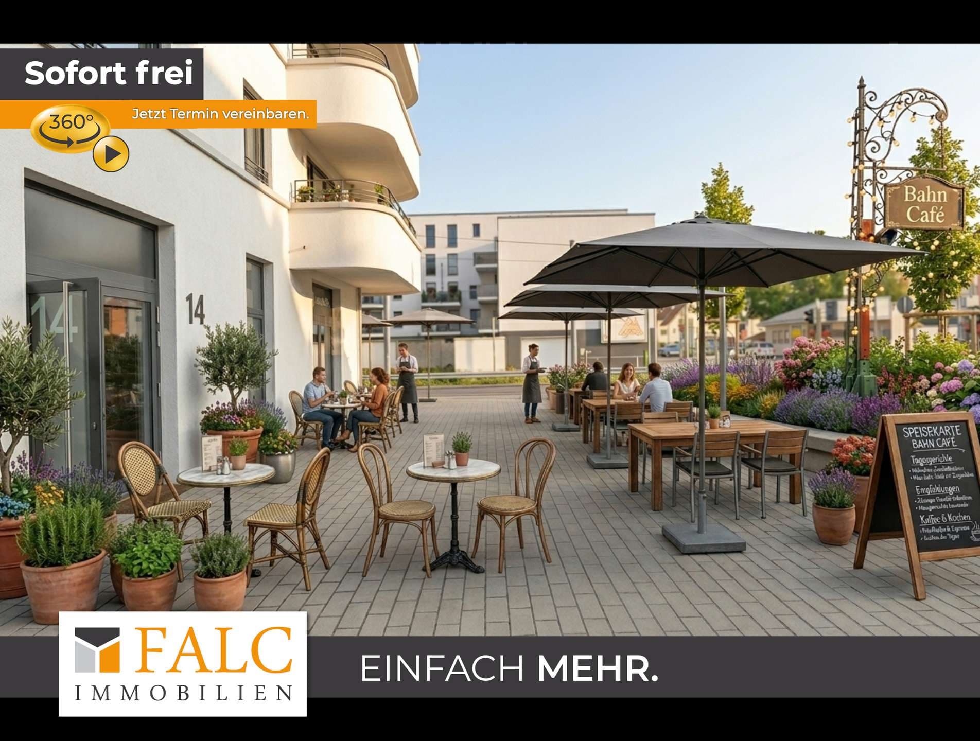 Gastro-Highlight Köln-Rodenkirchen: Neubau-Ecklage mit 90 m² Sonnenterrasse, sofort verfügbar
