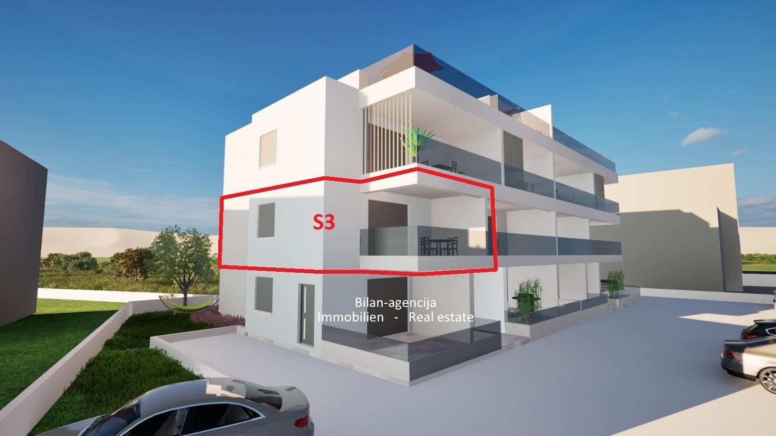 Wohnung im ersten Stock, Südwestlage, Neubau