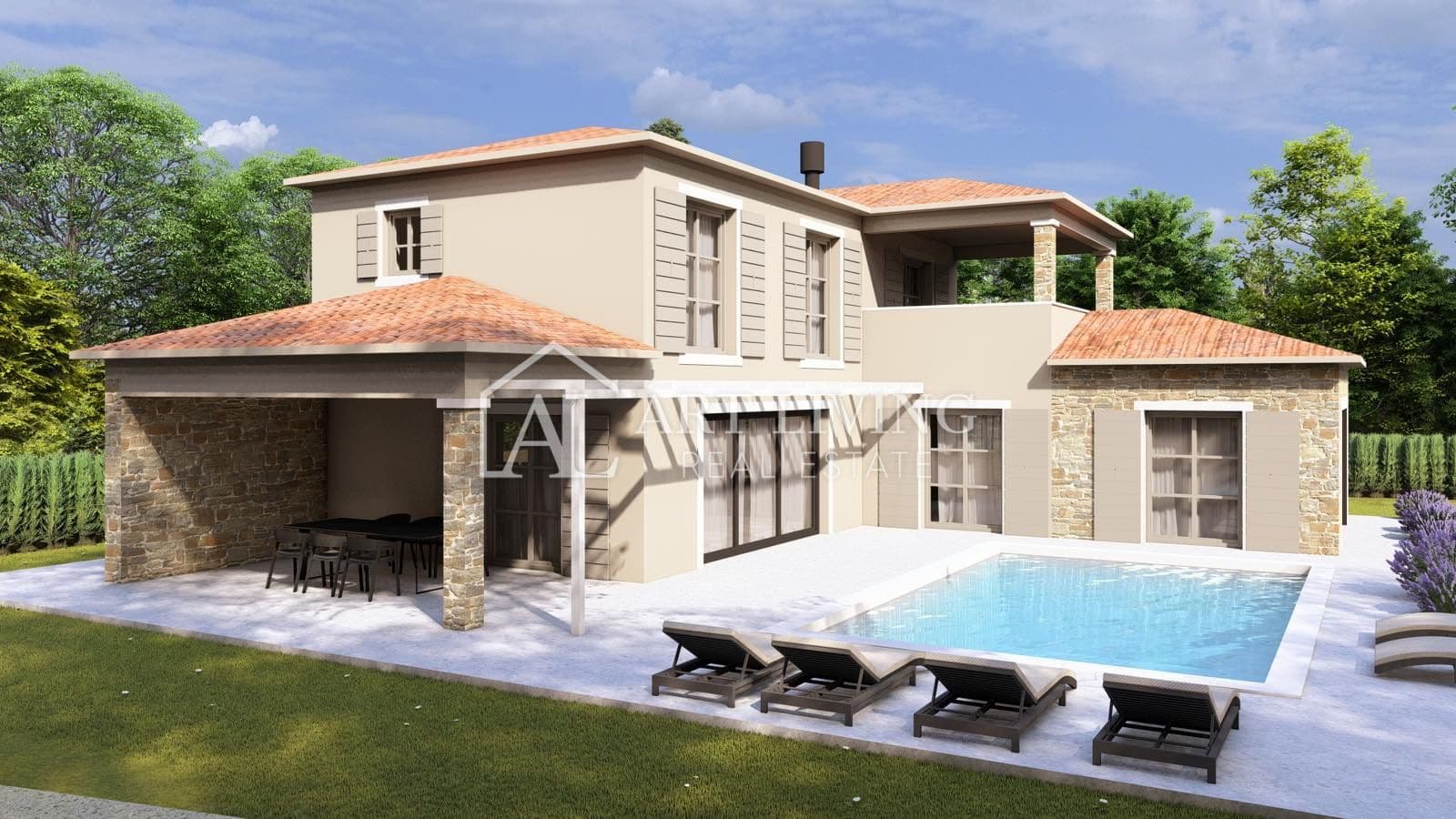 Poreč, Umgebung - Baugrundstück mit Projekt, 4 km von Poreč entfernt