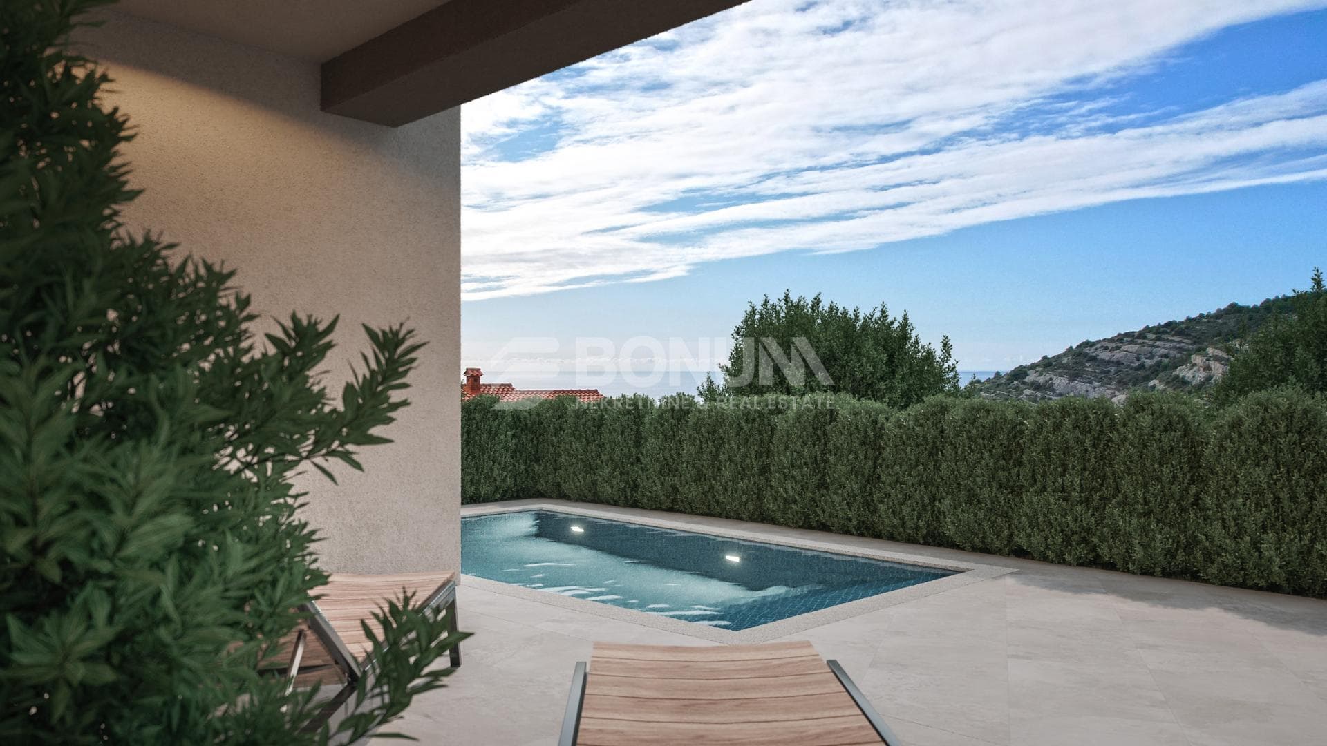 Rogoznica, Stivašnica - Dreizimmerwohnung mit Pool und Garten, 250 m vom Meer entfernt