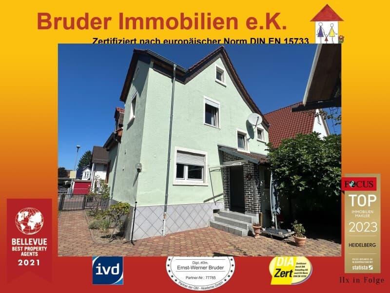 Sandhausen b. Heidelberg: EFH, Kinderparadies mit gr. Garten, wird FREI, keine K-Prov.,