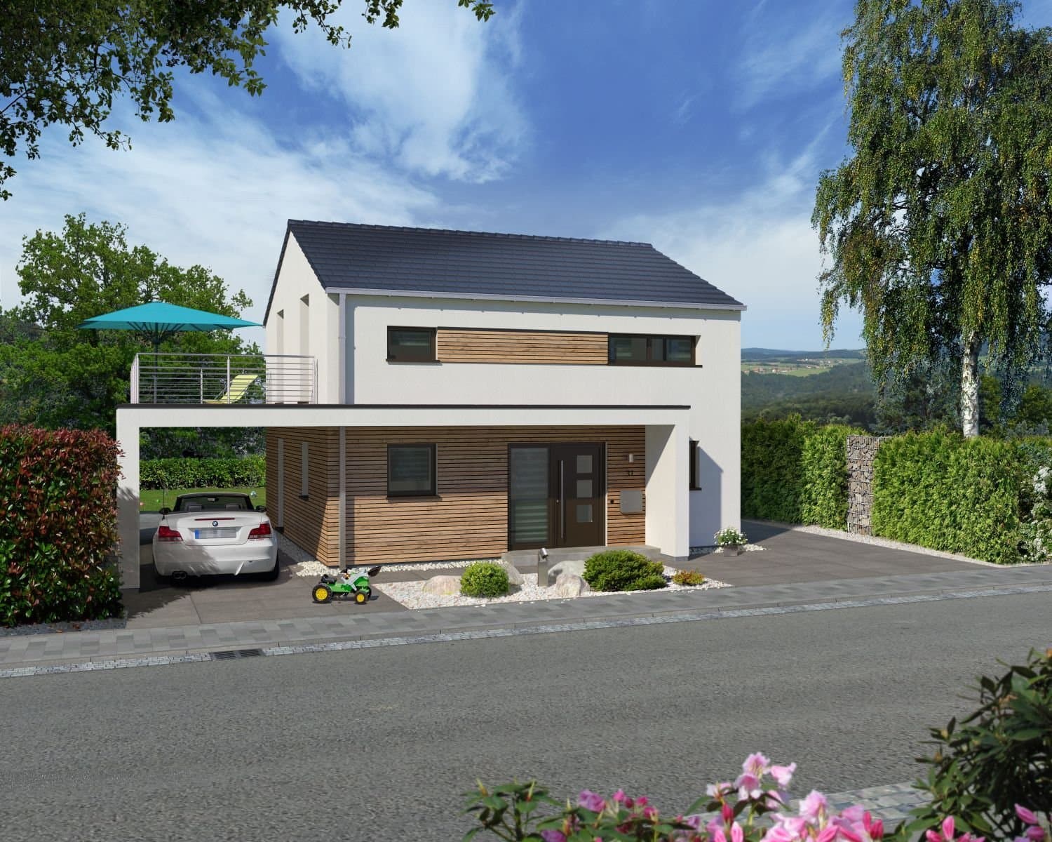 NEU: Ihr Einfamilienhaus mit Balkon und Carport