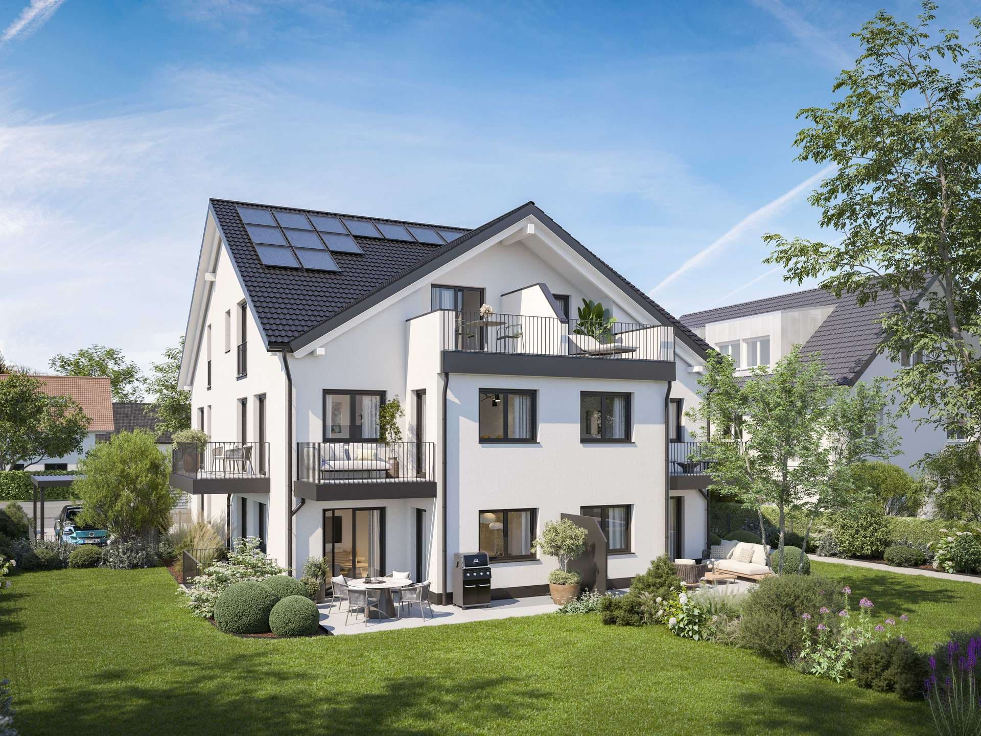 Helle, hochwertig ausgestattete NEUBAU-Dachgeschosswohnung mit großer Sonnenterrasse