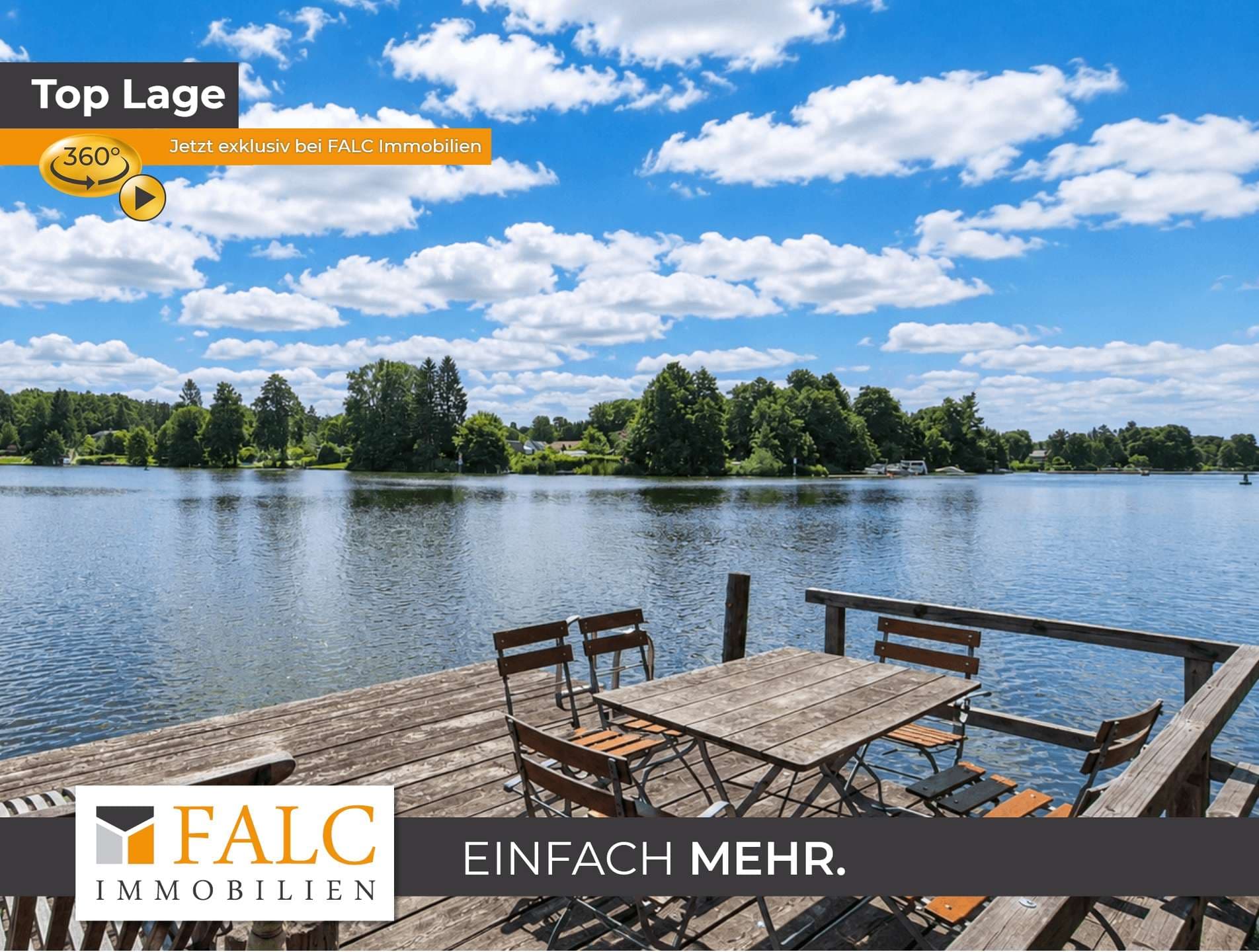 **Exklusives Wassergrundstück mit zwei Stegen**- FALC IMMOBILIEN