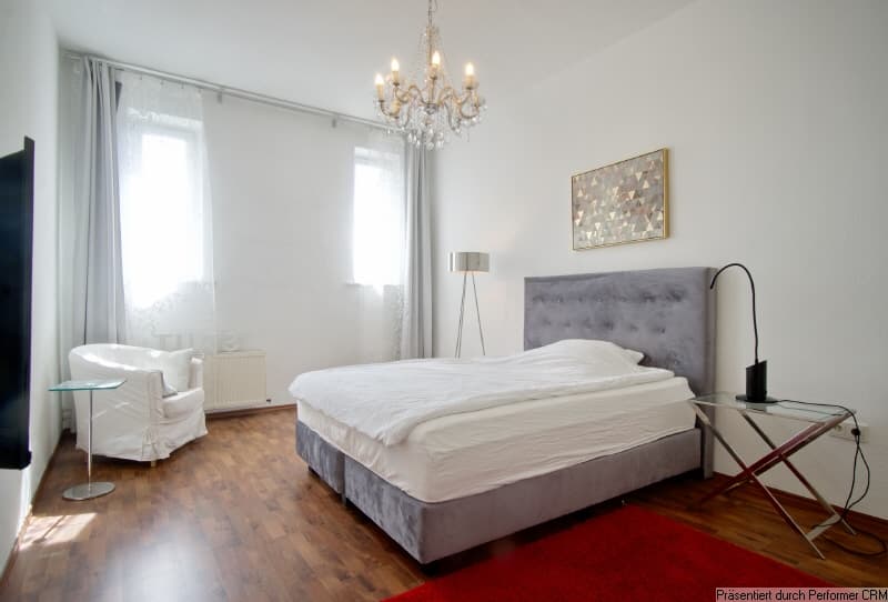 Möblierte Wohnung mit kleinem Balkon und Blick auf den Rhein, Komplettausstattung, W-LAN und Reinigung inklusive