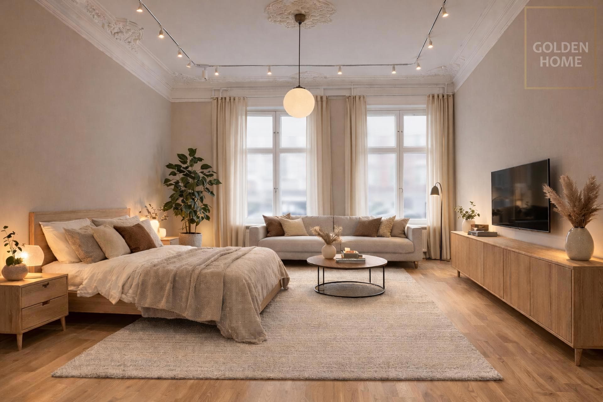 Urbane 1-Zimmer-Altbauwohnung mit Stuck, Echtholzparkett und Tageslichtbad