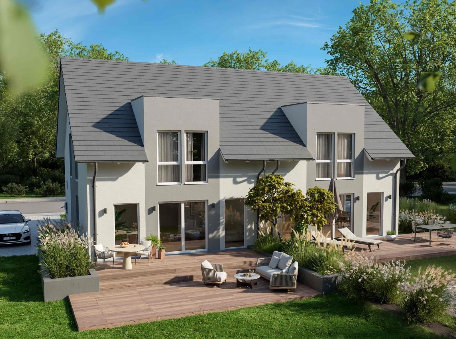 Modernes Doppelhaus in Hamburg-Jenfeld - individuell geplant