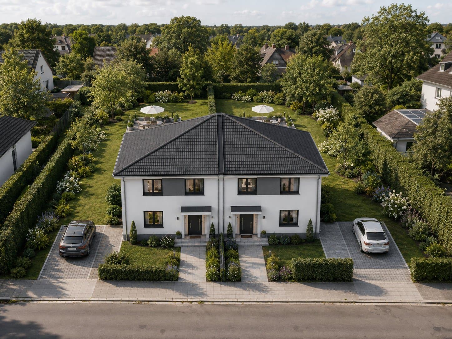 Modernes Doppelhausprojekt in Hamburg-Jenfeld, projektiert nach Kundenwünschen
