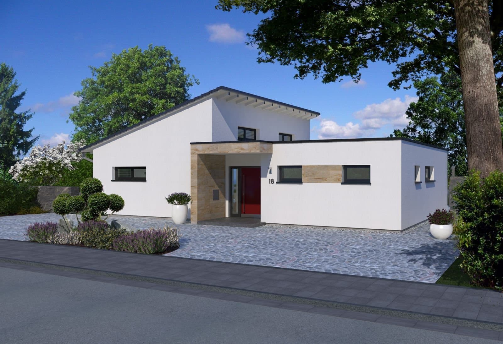 Extravaganter Bungalow mit Pult- oder Flachdach