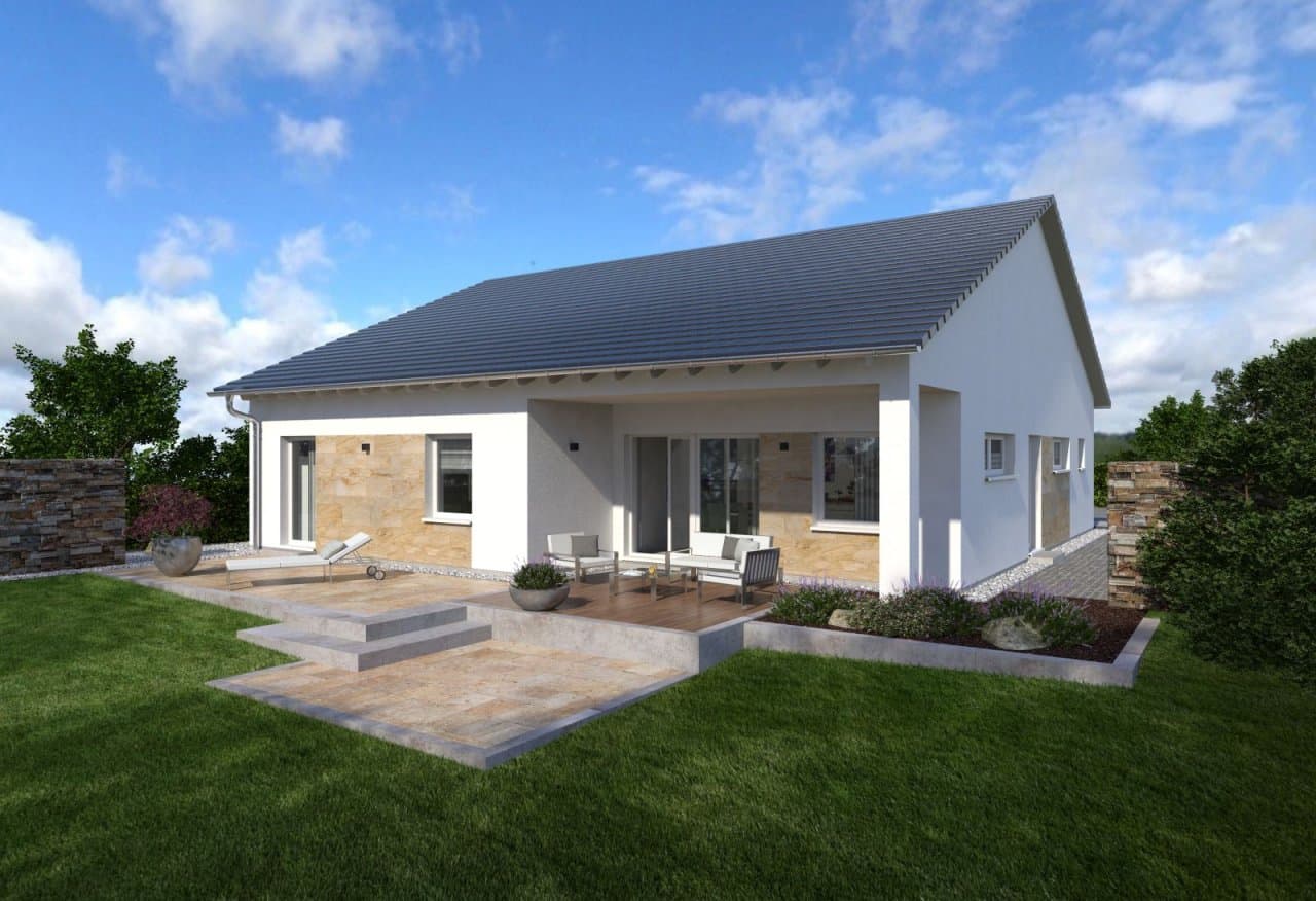 Individueller Bungalow in Holzständerbauweise auf attraktivem Grundstück