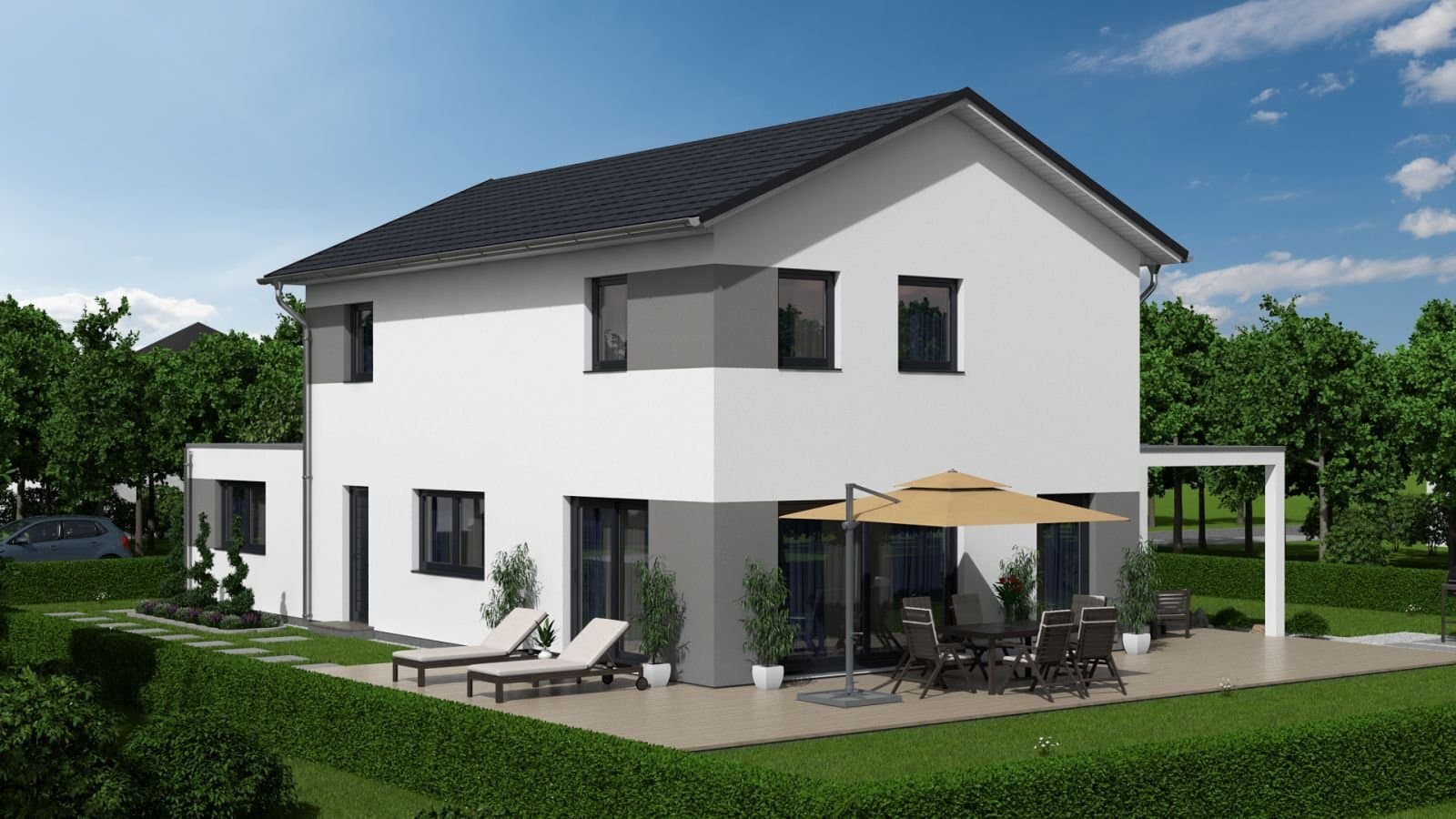 Modernes Einfamilienhaus mit individueller Architektur, incl. Grundstück