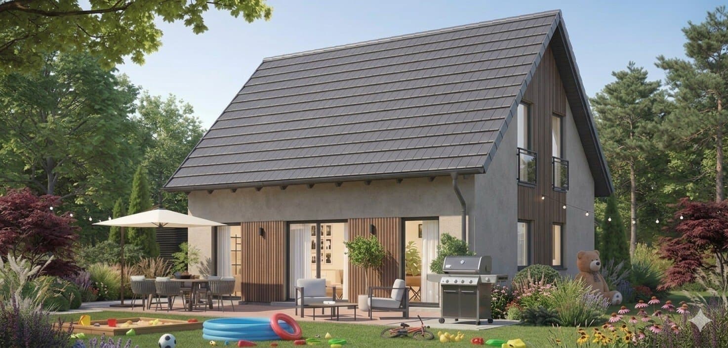 Zukunftssicher wohnen: Schlüsselfertiges KfW-40-Haus mit Photovoltaikanlage in ruhiger Lage