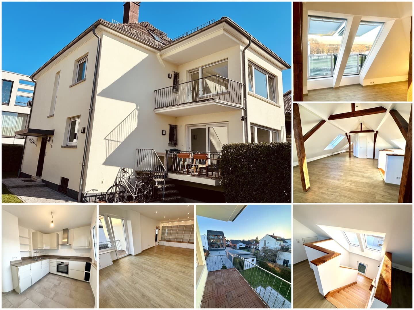 Direkt an den Mainwiesen: sanierte 4-Zi.-Maisonette, 110 m², 2 Tageslichtbäder, Südwest-Balkon, EBK