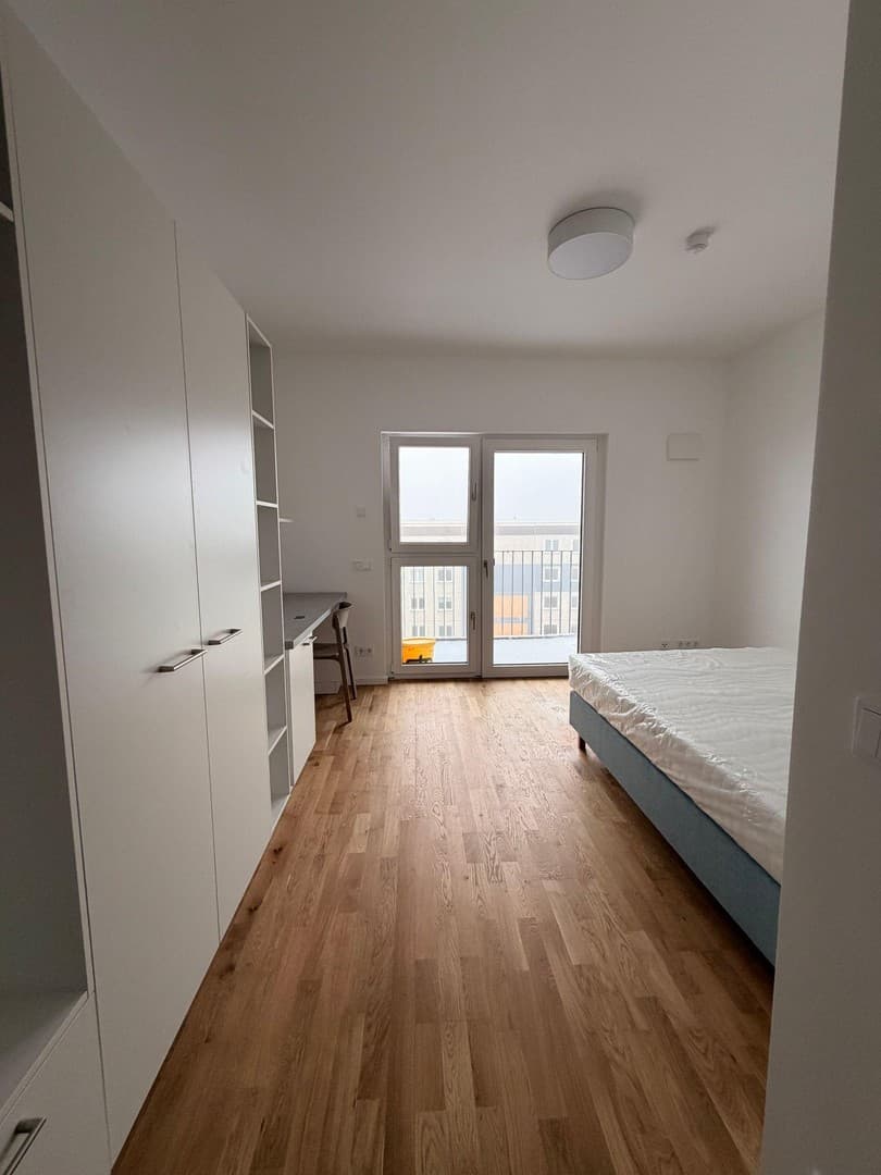 Möbliertes Neubau-Studio nahe S-Bahnhof Springpfuhl: sofort bezugsfrei
