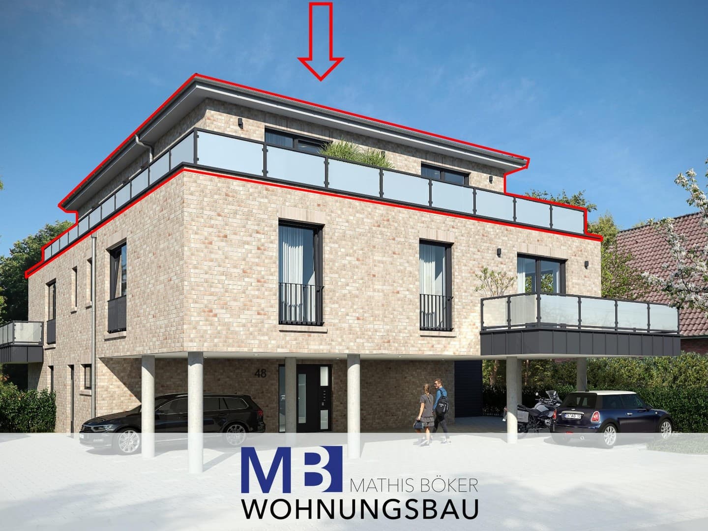 Neubau Penthousewohnung mit Dachterrasse Meppen-Esterfeld 118m²