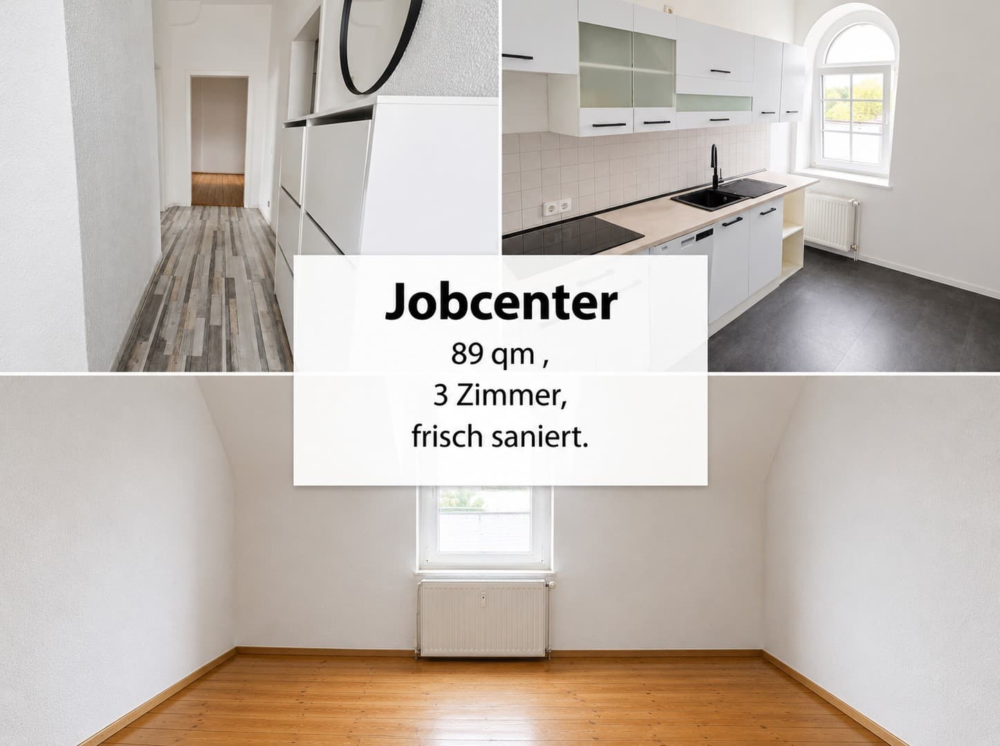 Jobcenter– deine neue Wohnung ist fertig! Job Center–Your new apartment is ready for you to move in!