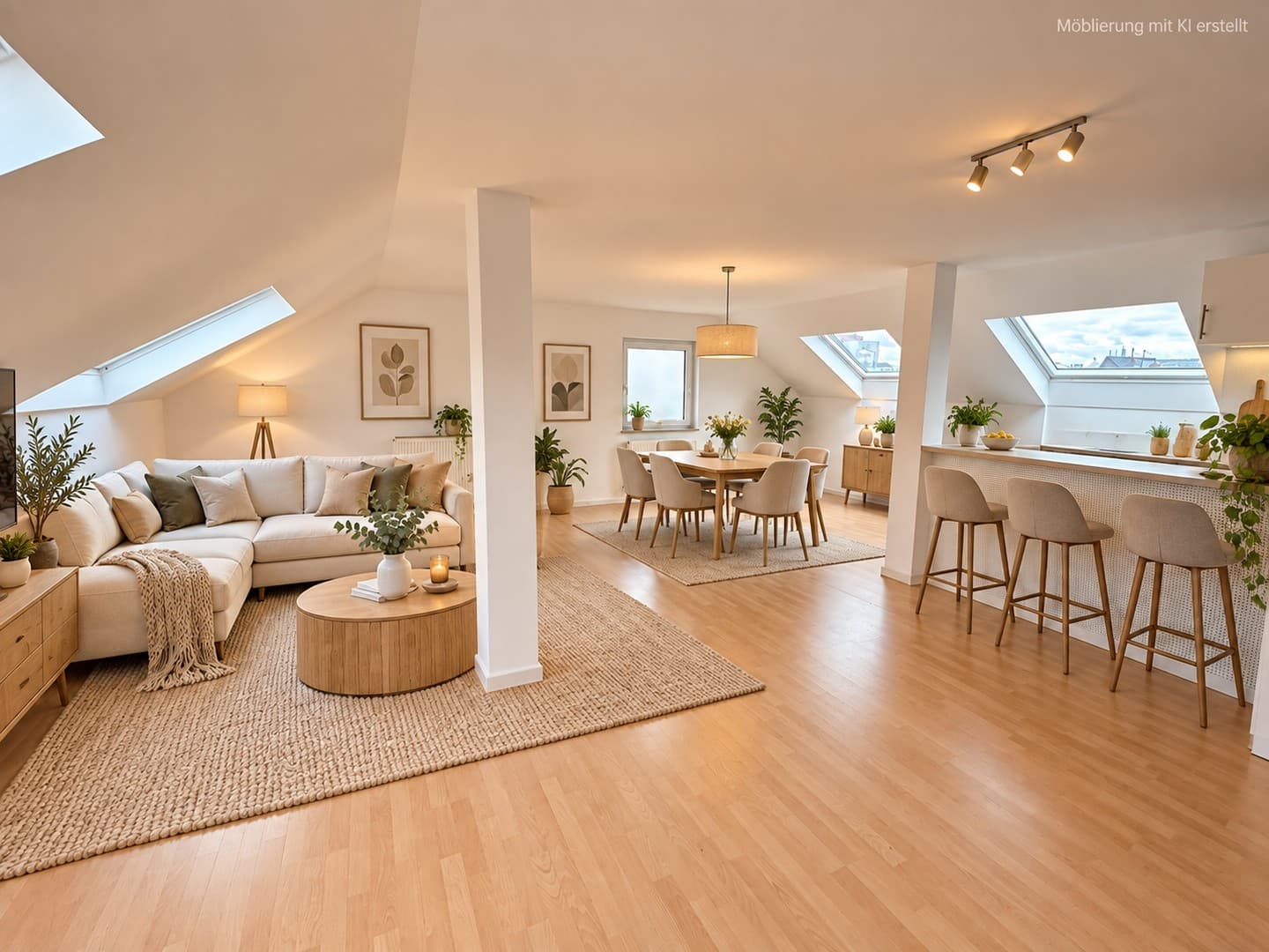 Helle 2-Zimmer-Dachgeschosswohnung mit Einbauküche in zentraler Lage