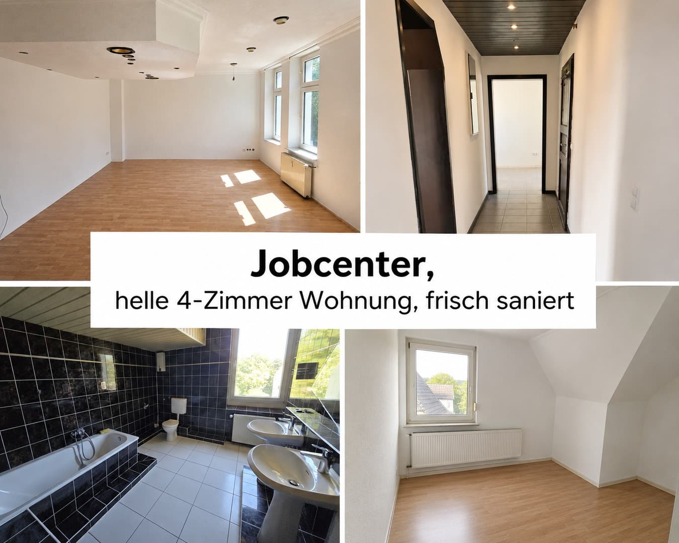 Jobcenter– deine neue Wohnung ist fertig! Job Center–Your new apartment is ready for you to move in!