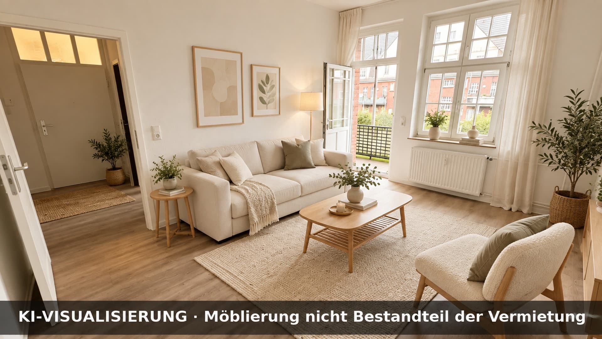Wohnen mit Grünblick & Geschichte - modernisierte 2-Zimmer-Wohnung mit Balkon und Uhrenturmblick