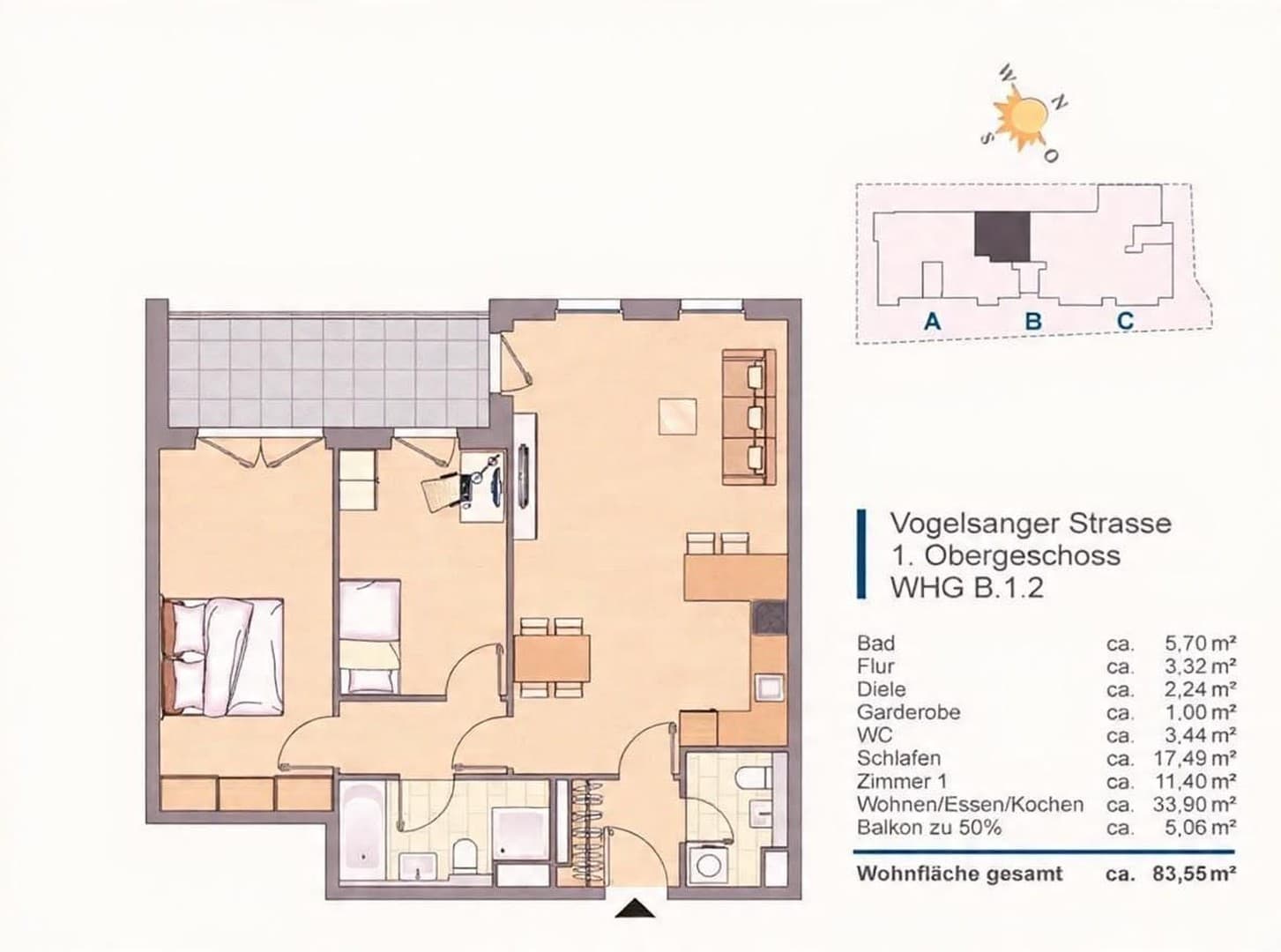 Moderne Eigentumswohnung in Köln-Ehrenfeld – Baujahr 2017 | KfW-55 | ca. 83,55 m²