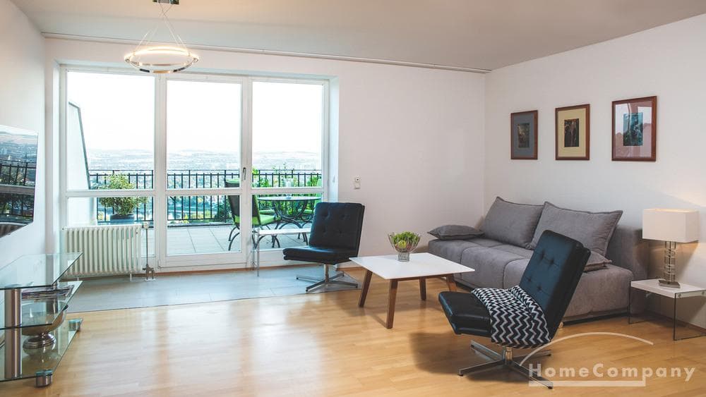 28256 HomeCompany Dresden Möbliert/Furnished 2-Zimmer Apartment mit großer Terrasse in exklusiver Lage am weißen Hirsch in Dresden Max. 2 Personen